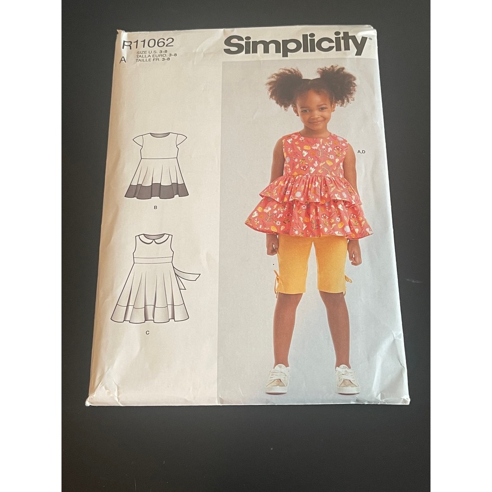 00615 - Simplicity Childrens Dress‎ Cropped Legging Sewing Pattern R11062 Sz 3-8